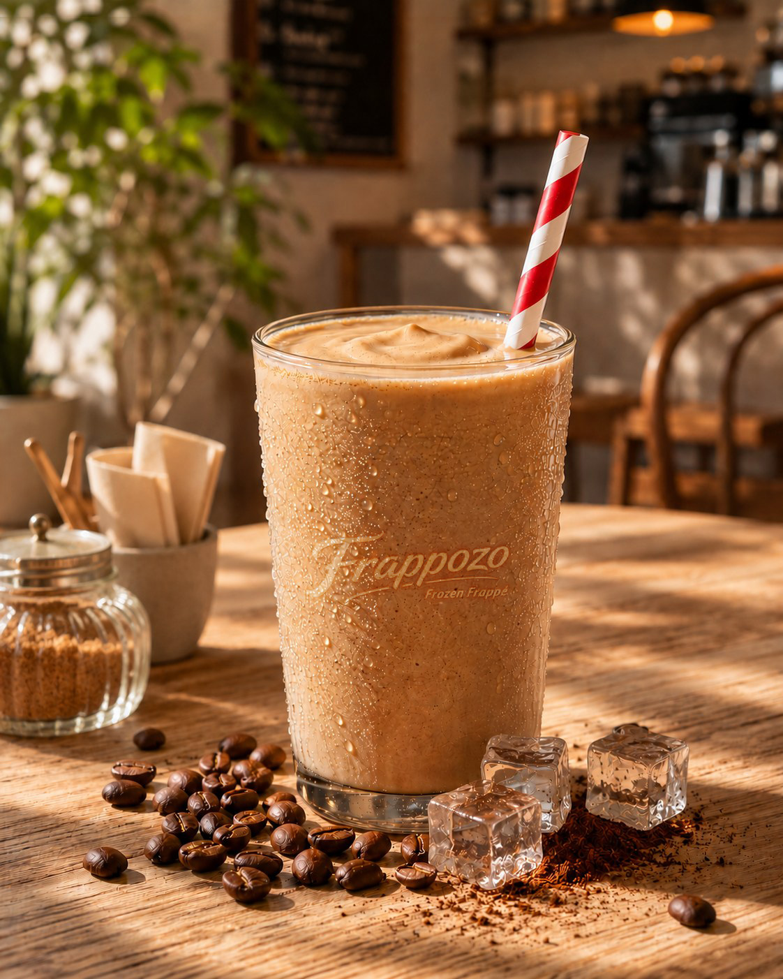Kremowa mrożona kawa FRAPPOZO w kawiarni